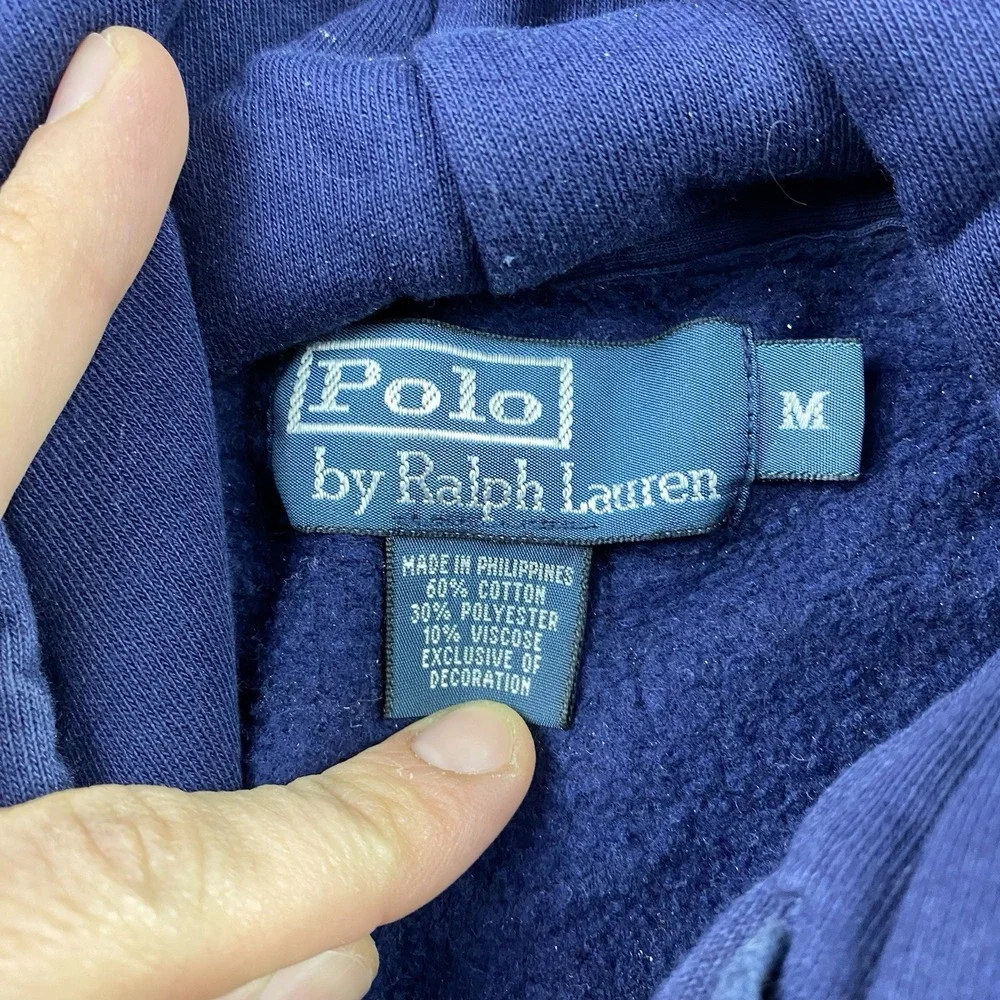 Polo Ralph Lauren Pony Fleece Hoodie Navy Mens Medium‎ Blue Long Sleeve